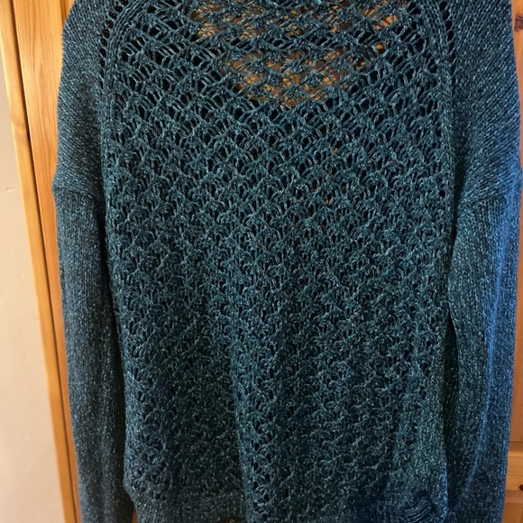 Tribal teal sweater Size L - Picture 3 of 5